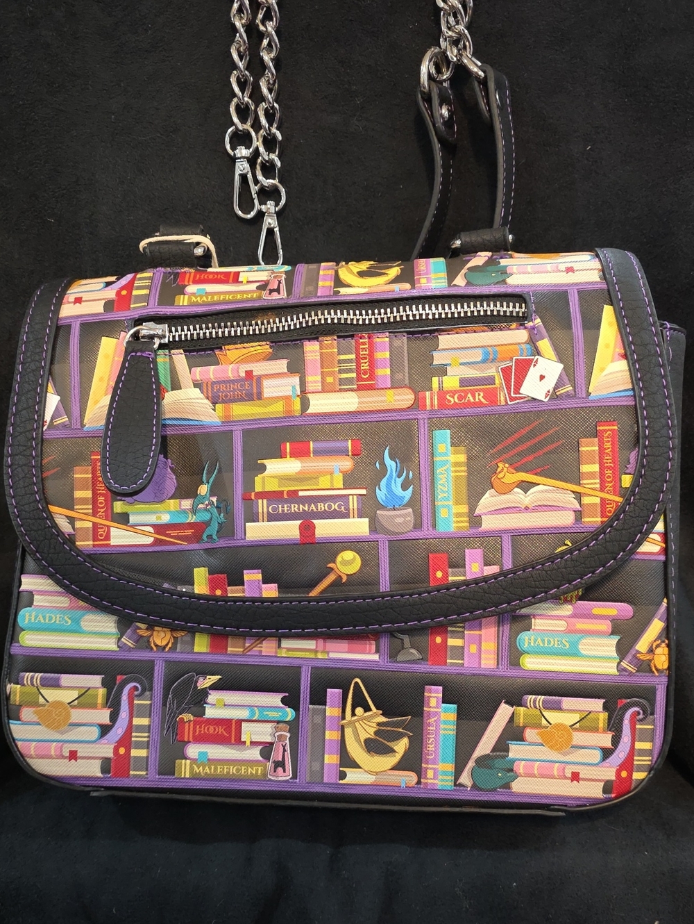 Loungefly Purple Storybook Shelf Crossbody Bag